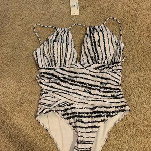 Women's Zebra Stripe One Piece Swim Suit